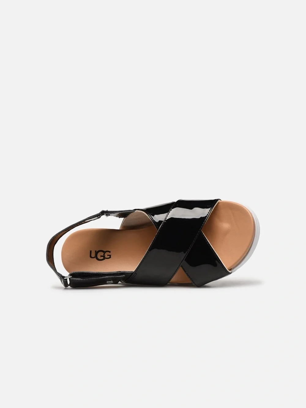 UGG Kids Klara Sandals Black Patent Leather Size 6